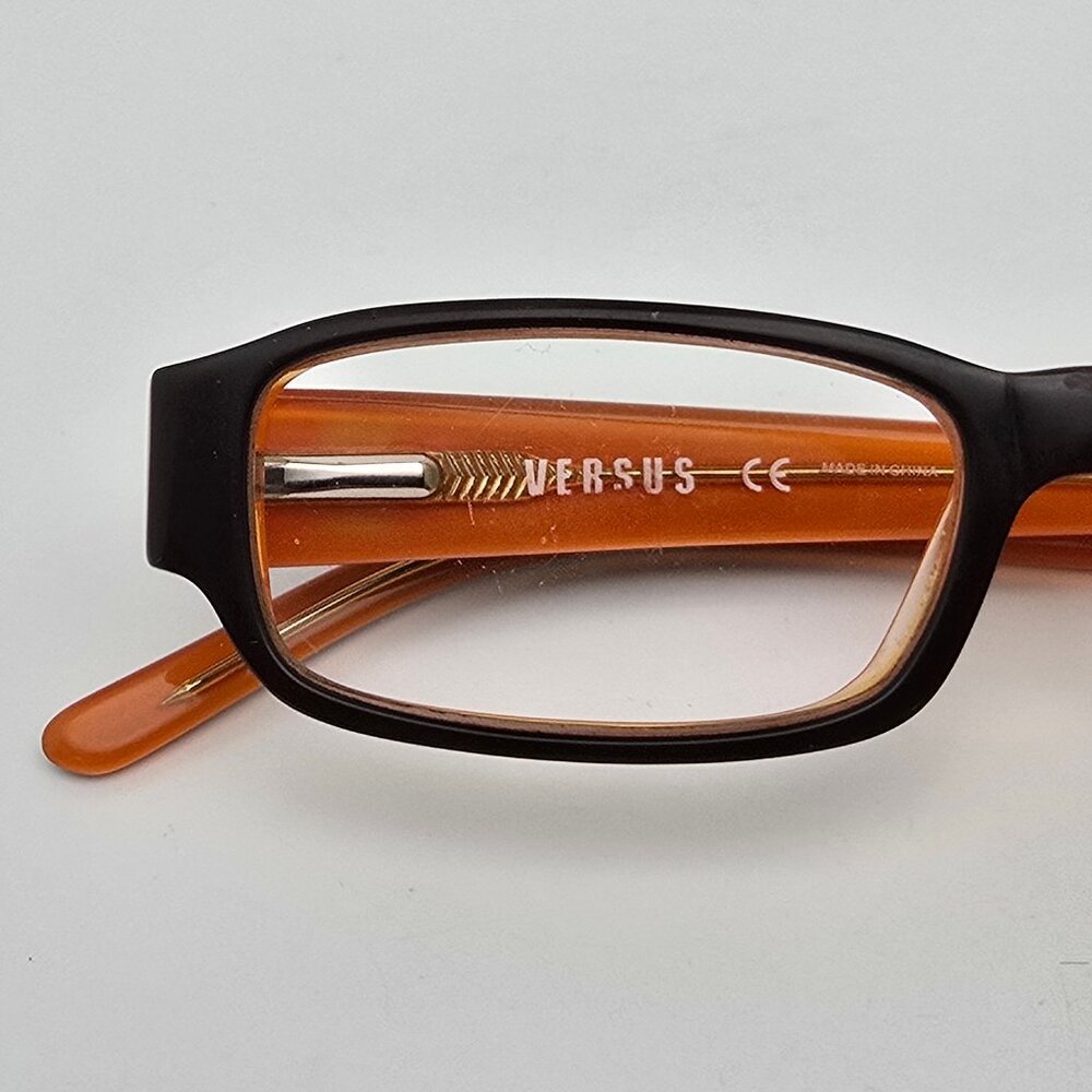 Versus Mod. 8032 677 Brown on Crystal Orange Eyeglasses Frame w/ Case 49-17-140 - Picture 13 of 15